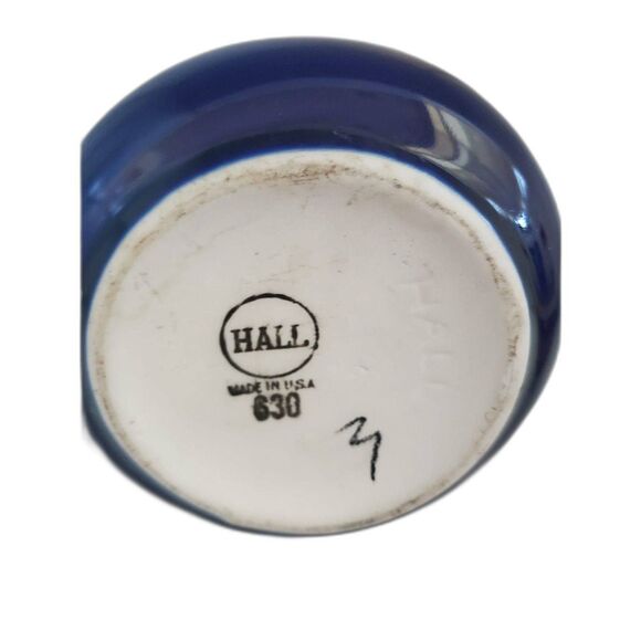 5" Tall Hall 630 Dark Blue Bud Vase - Picture 2 of 4